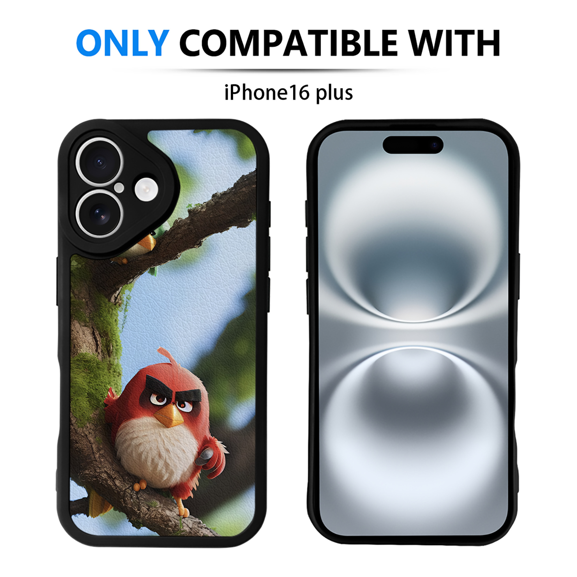 （画像用） Angry Birds アングリーバード 【iPhone 16シリーズ対応】シリコンスマホケース（レザー調） 材質：シリコン